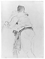 Gondolier, John Singer Sargent (American, Florence 1856–1925 London), Graphite on light-buff wove paper, American